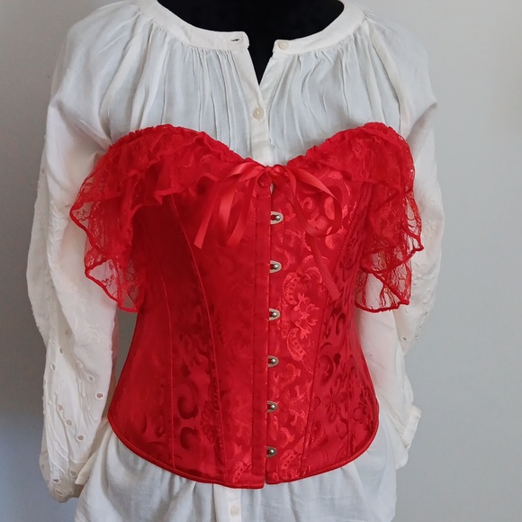 A Stylish Cream Color Blouse with Floral Design Sleeves Size XL - Picture 3 of 16